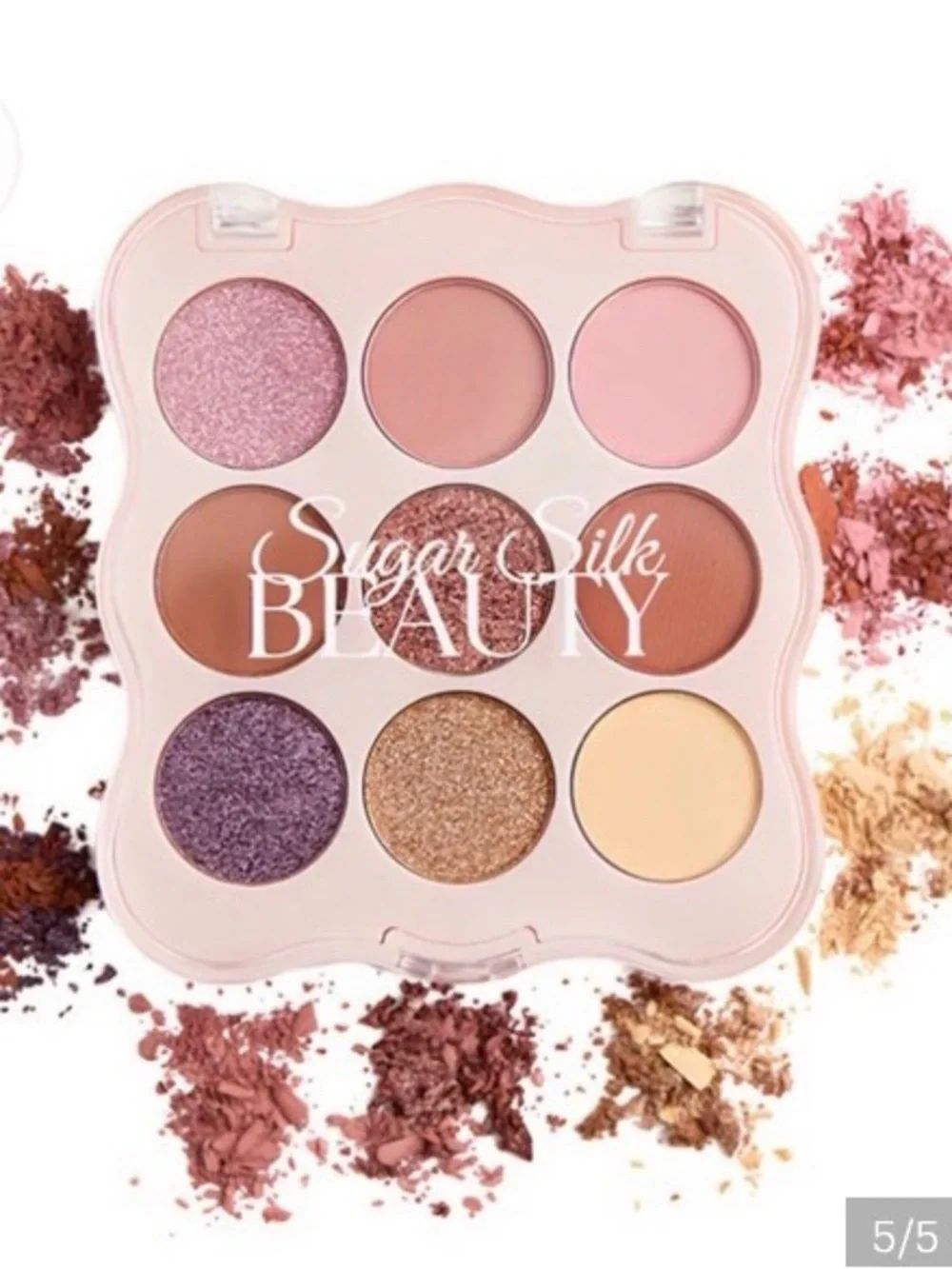 Eye Shadow Palette by Sugar Silk AND Pink Pearl Satin Bag ( 5 x 7) Brand New
